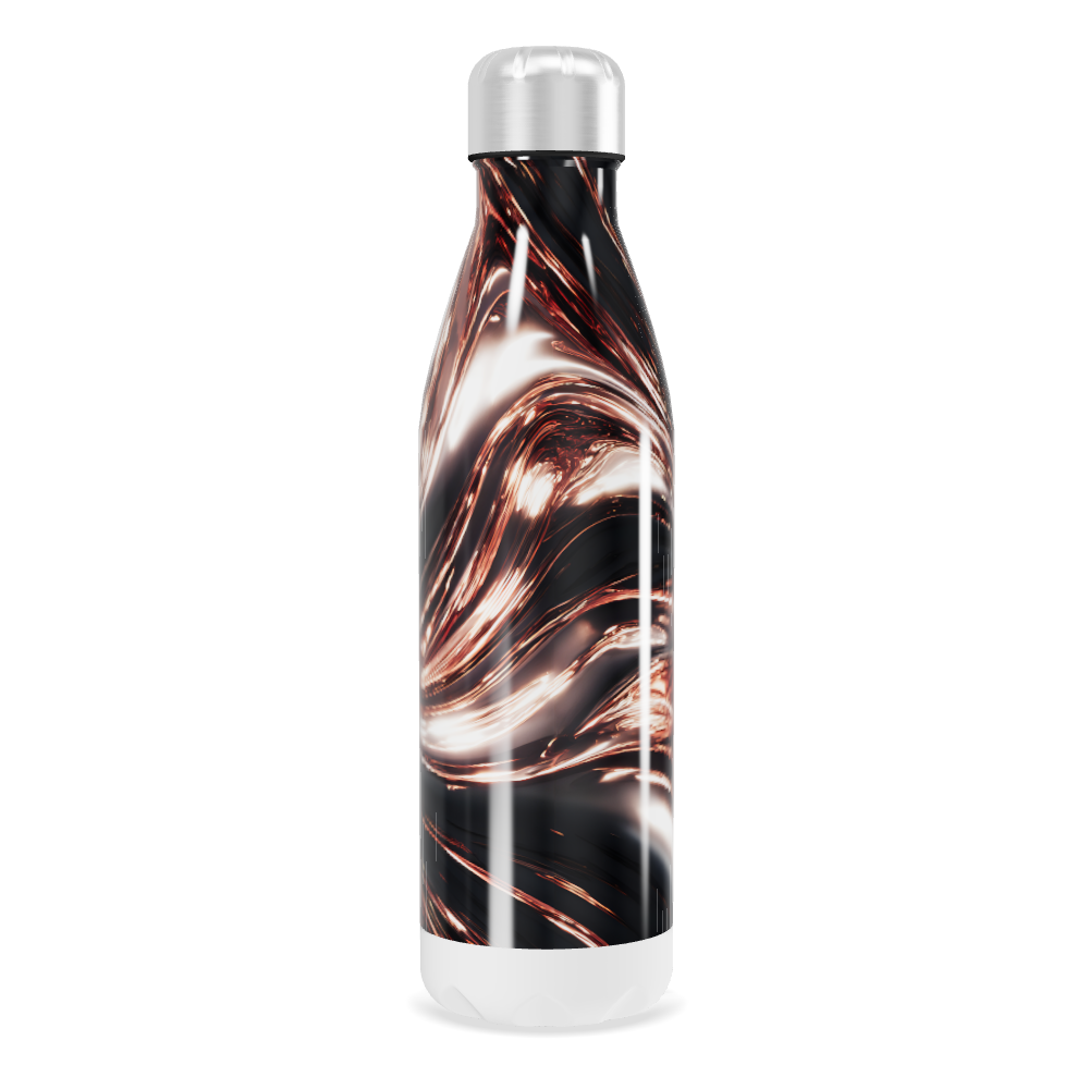 Garrafa Inox - Design Mármore Preto e Cobre