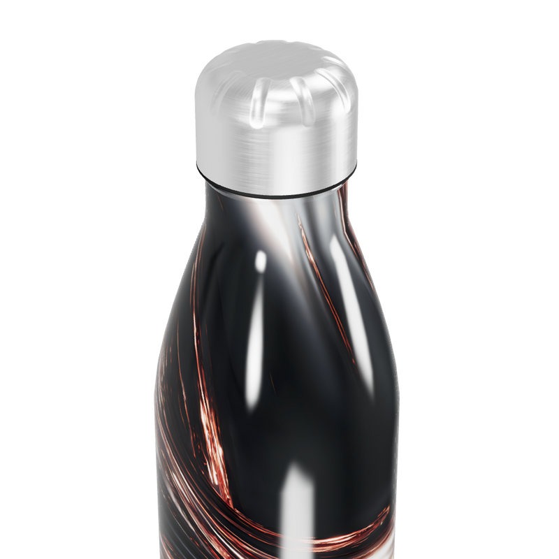 Garrafa Inox - Design Mármore Preto e Cobre