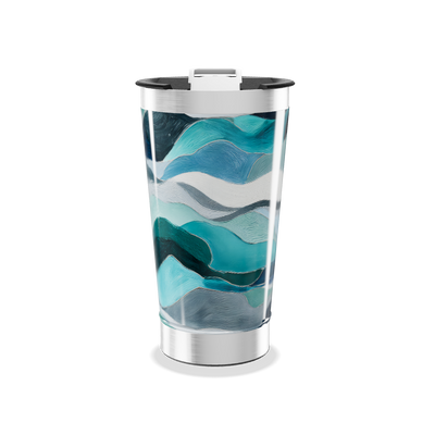Copo Térmico - Ondas Azul Aço Inox