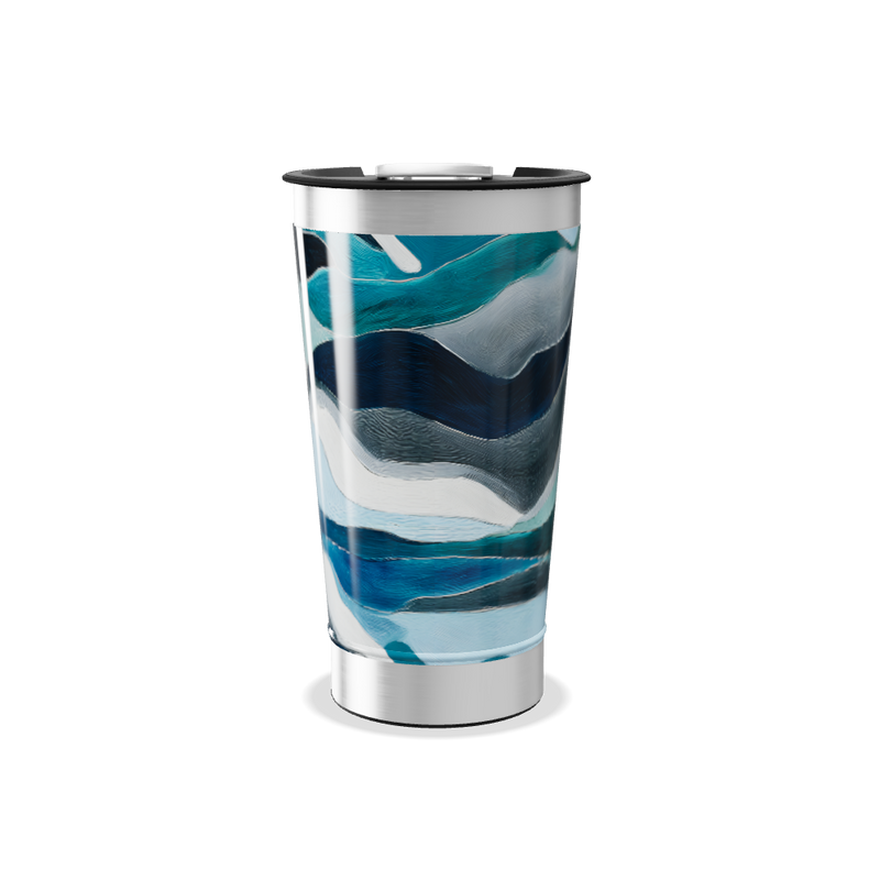 Copo Térmico - Ondas Azul Aço Inox
