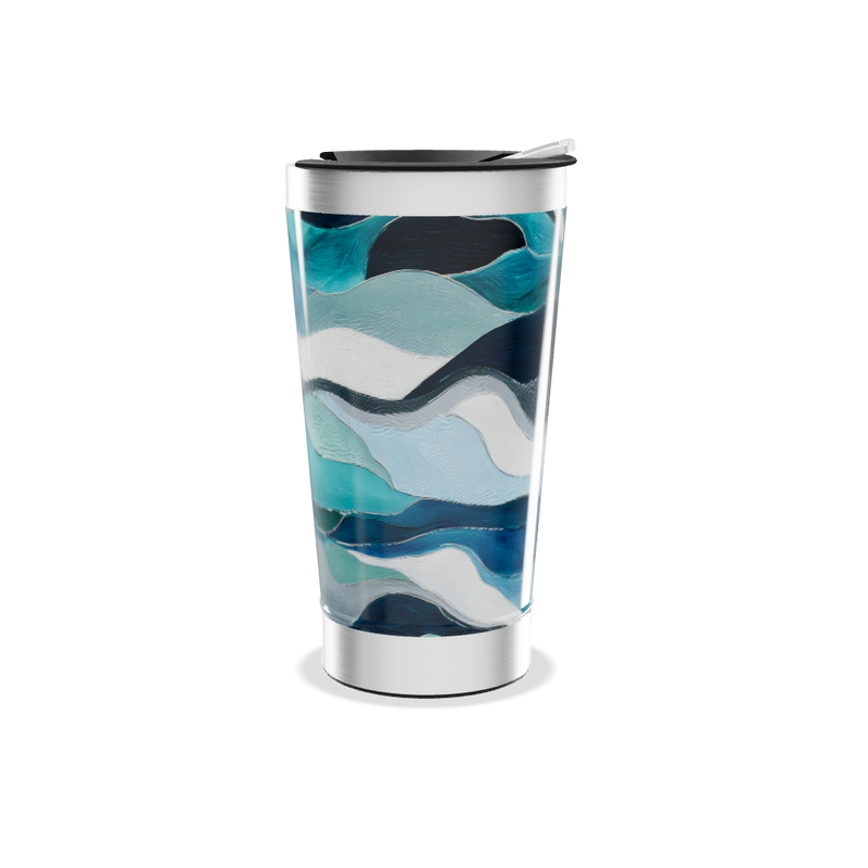 Copo Térmico - Ondas Azul Aço Inox
