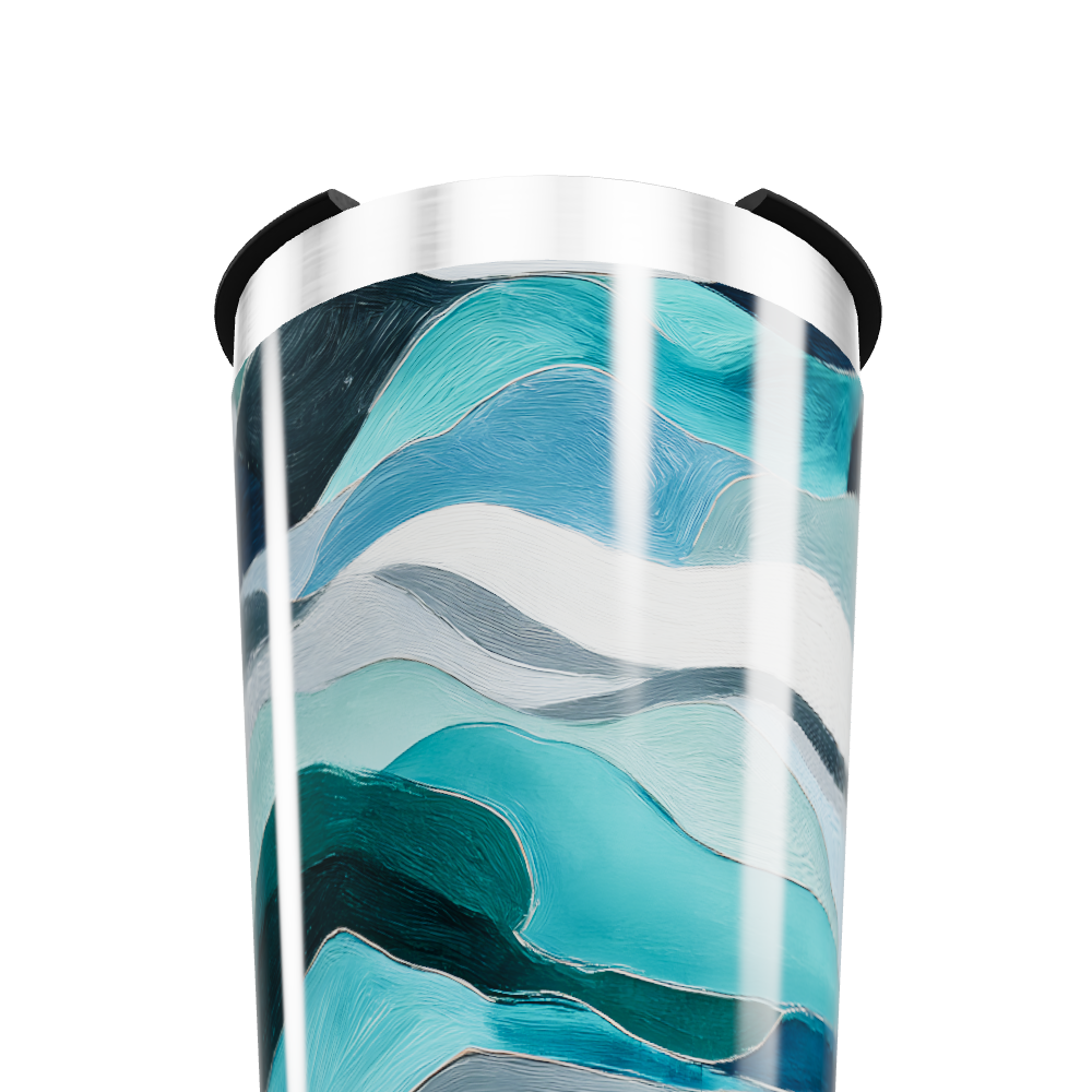 Copo Térmico - Ondas Azul Aço Inox