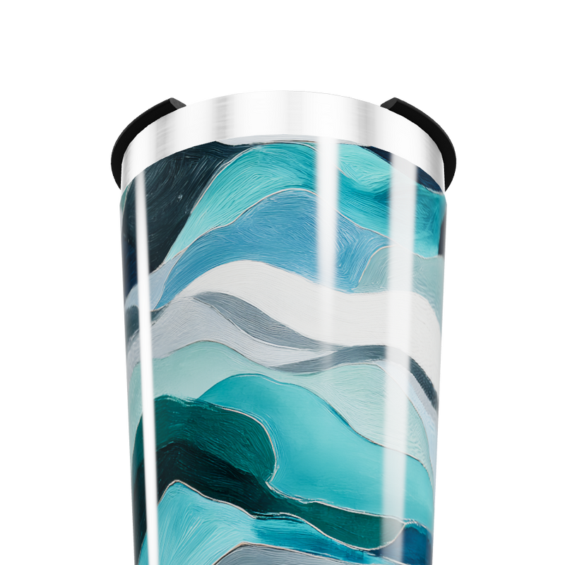 Copo Térmico - Ondas Azul Aço Inox