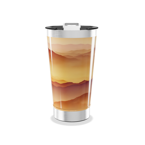 Copo Térmico - Estampa Montanhas Laranja
