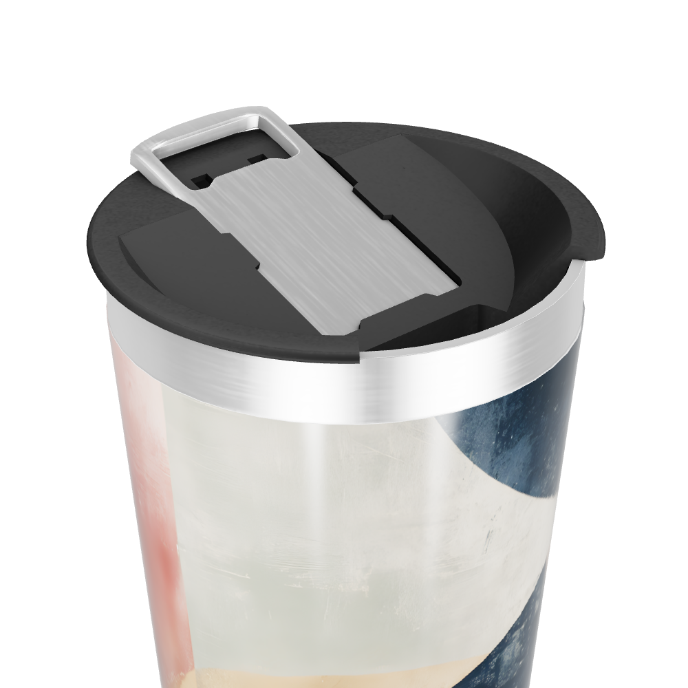 Copo Térmico - Design geométrico azul