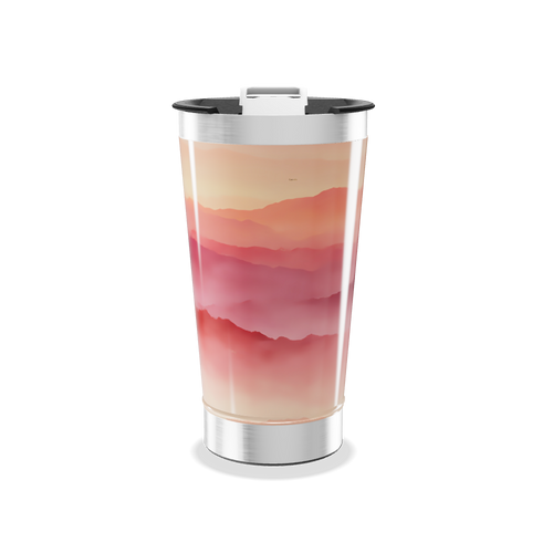 Copo Térmico - Paisagem Rosa e Laranja