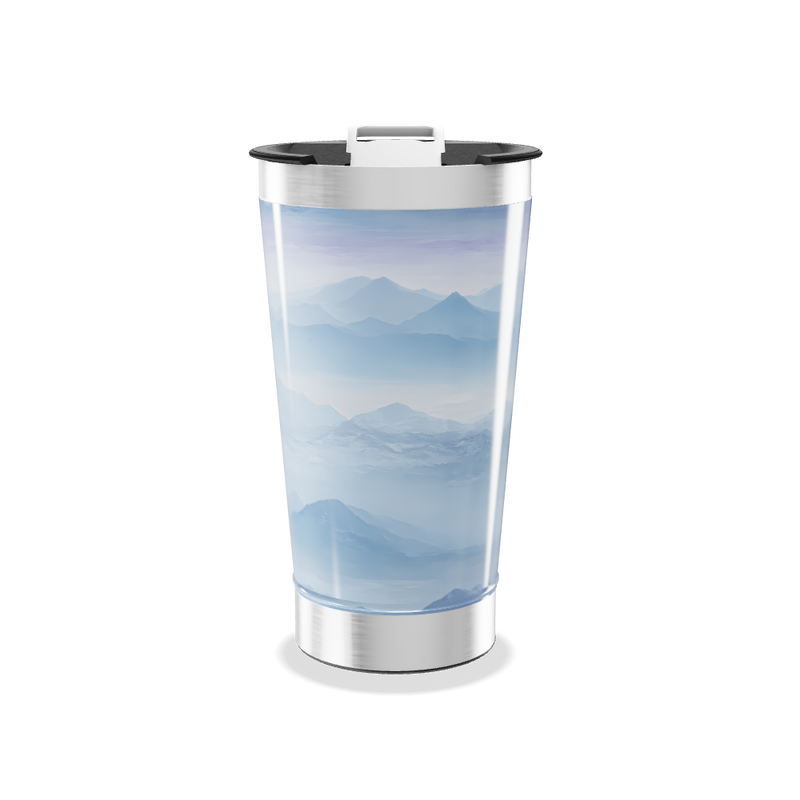 Copo Térmico - Paisagem Azul Aço Inox