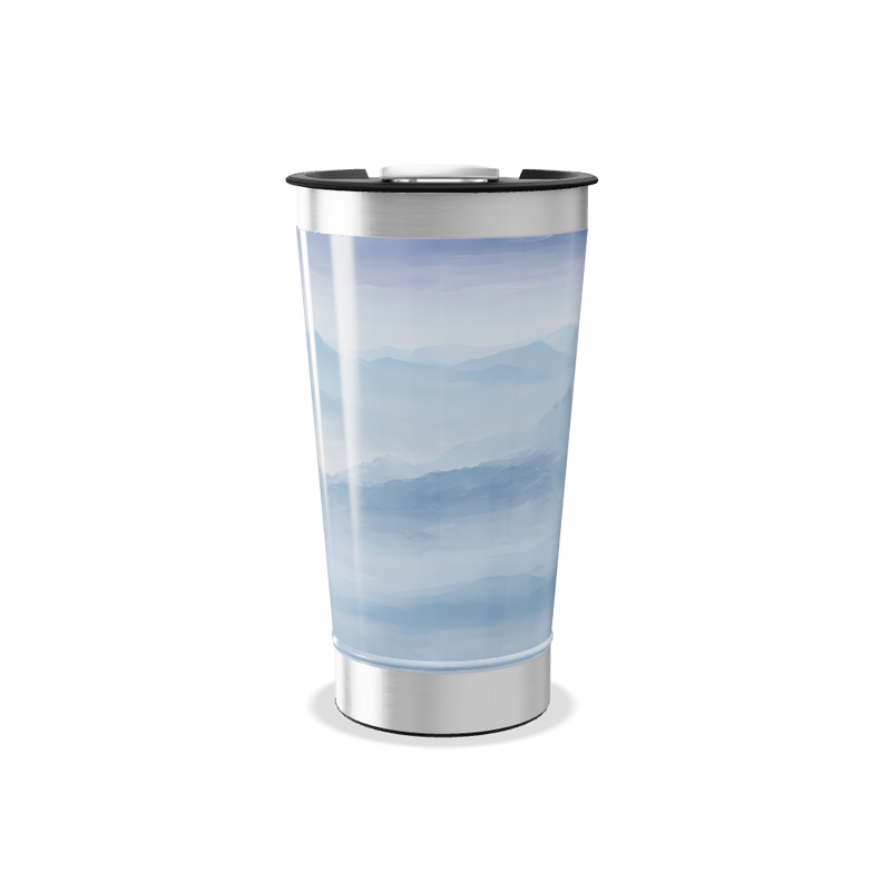 Copo Térmico - Paisagem Azul Aço Inox