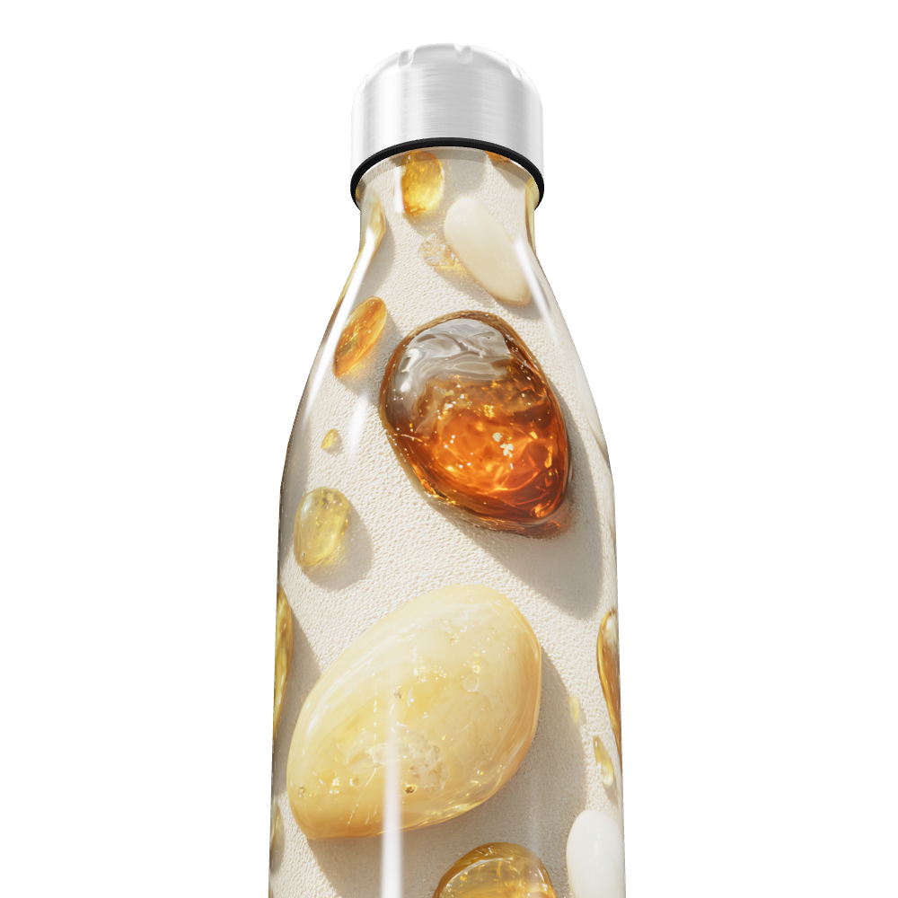 Garrafa Inox - Estampa Pedras Ágata