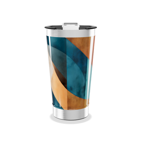 Copo Térmico - Design Geométrico Colorido