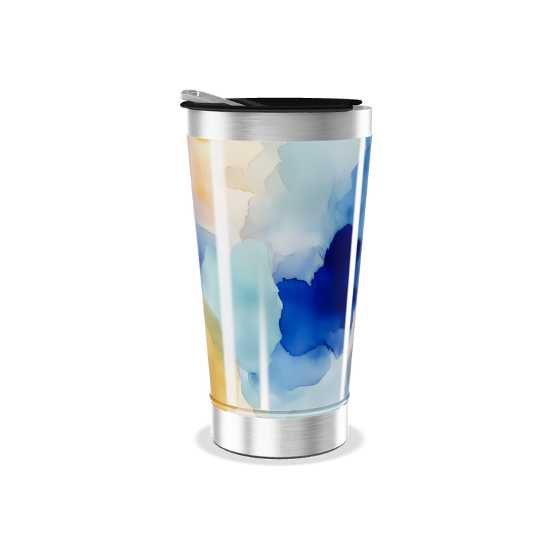 Copo Térmico - Estampa Abstrata Azul