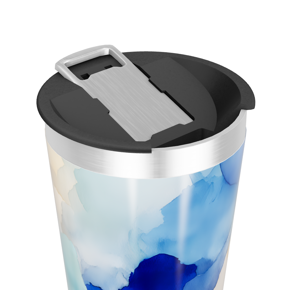 Copo Térmico - Estampa Abstrata Azul