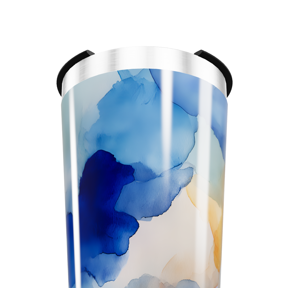 Copo Térmico - Estampa Abstrata Azul