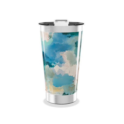 Copo Térmico - Estampa Abstrata Azul