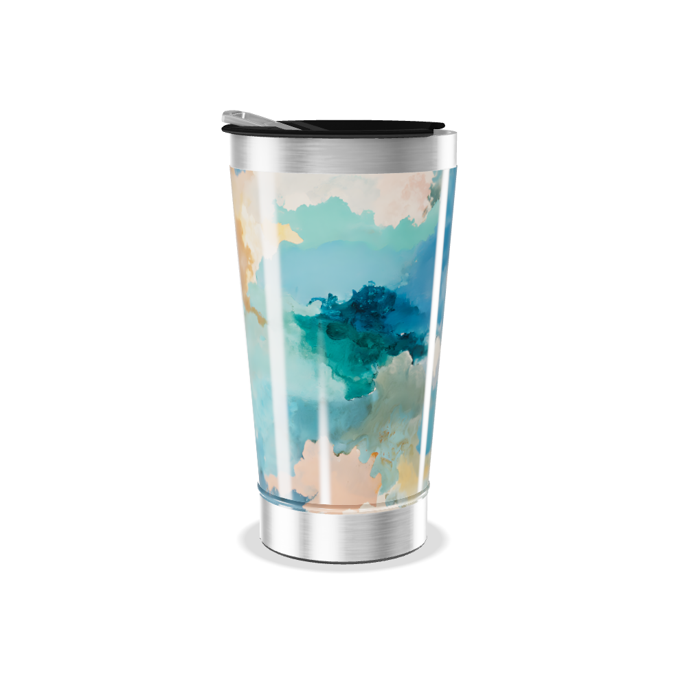 Copo Térmico - Estampa Abstrata Azul