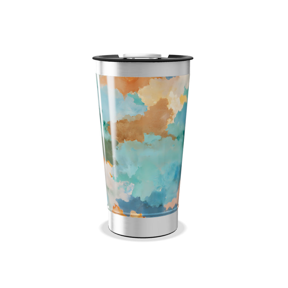 Copo Térmico - Estampa Abstrata Azul