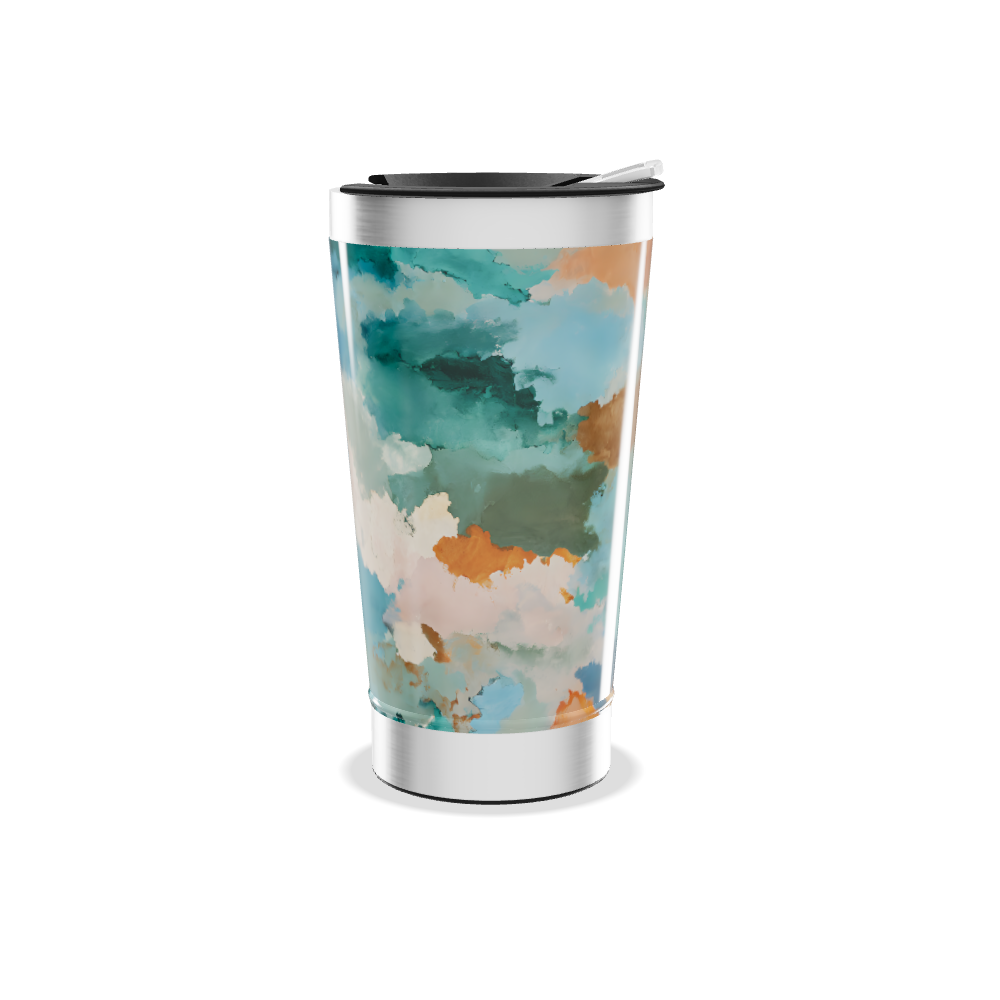 Copo Térmico - Estampa Abstrata Azul