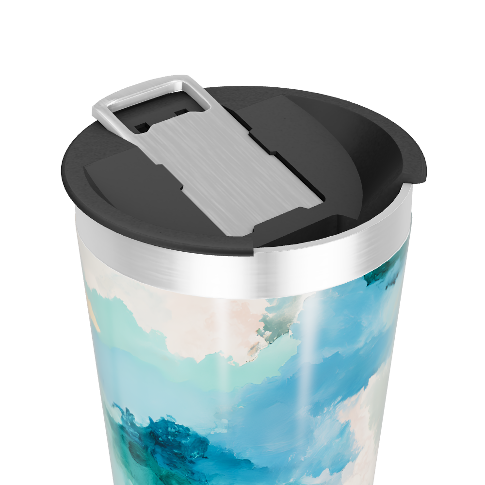 Copo Térmico - Estampa Abstrata Azul