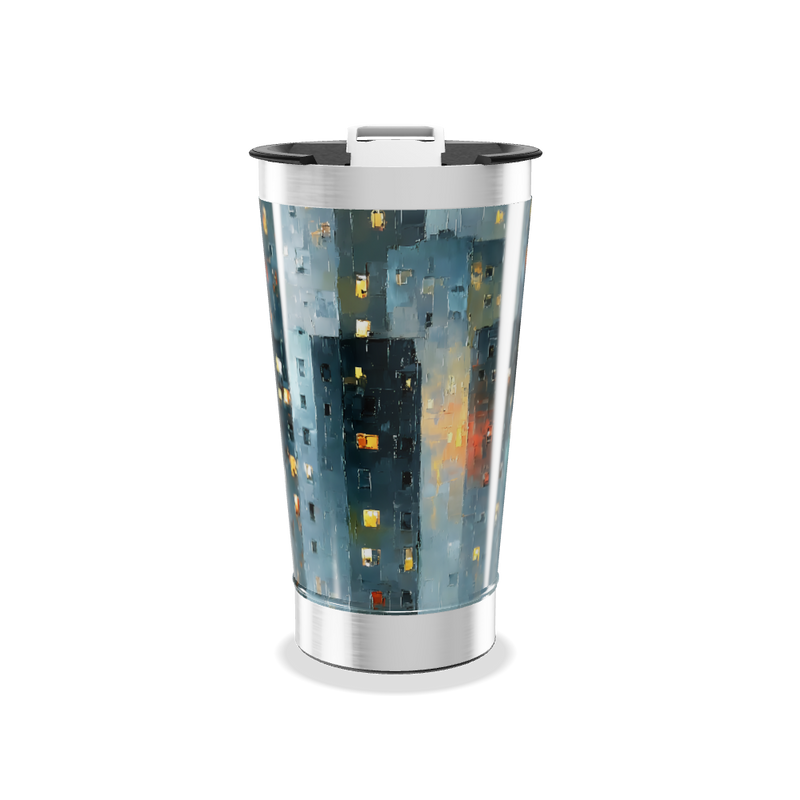 Copo Térmico - Cidade Noturna Aço Inox