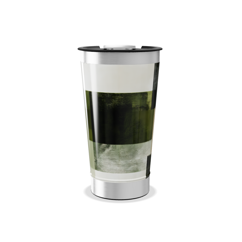 Copo Térmico - Verde com Estampa Quadrada