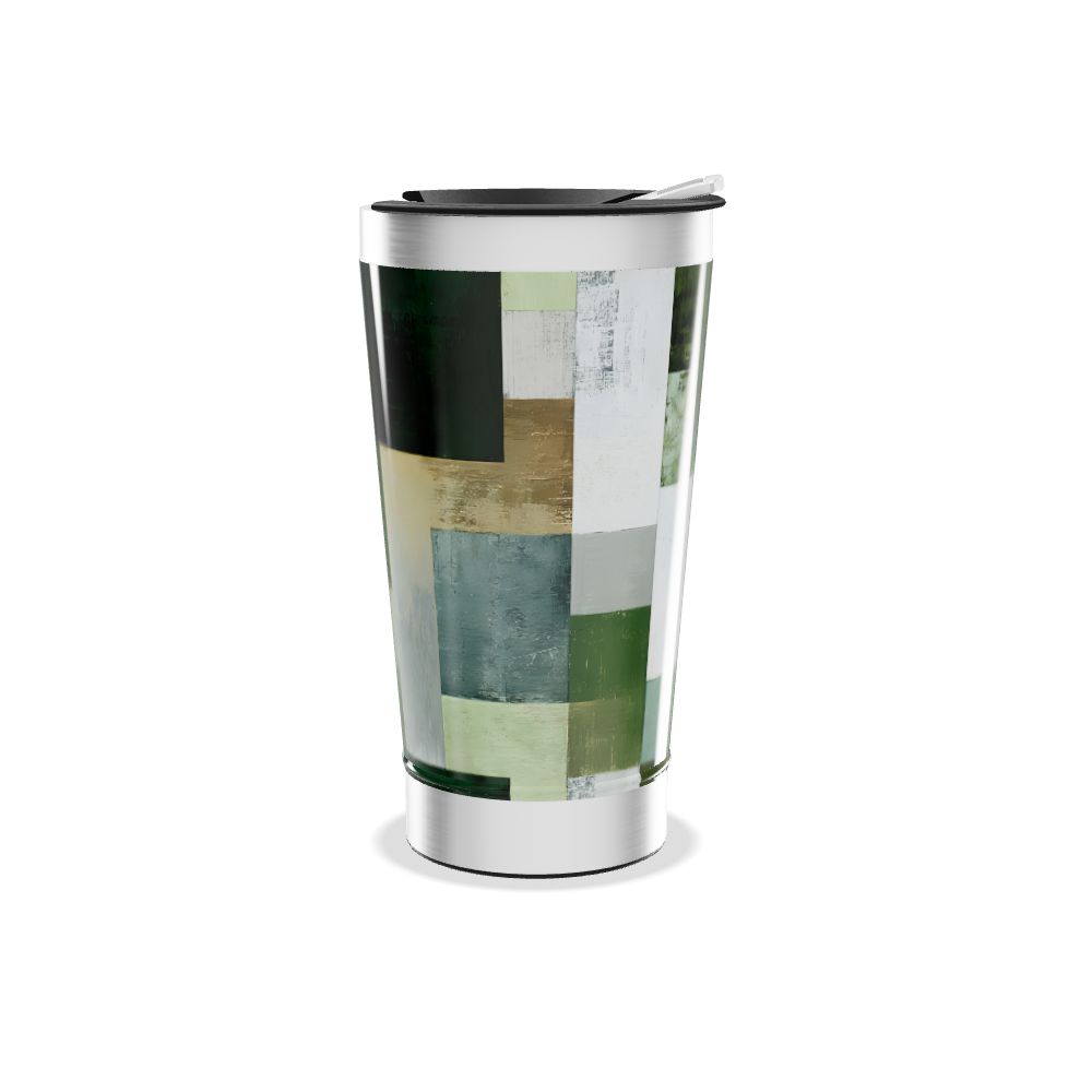 Copo Térmico - Estampa Geométrica Verde