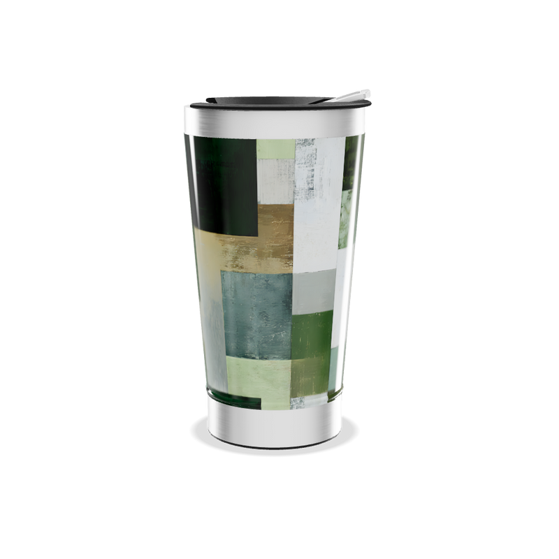 Copo Térmico - Estampa Geométrica Verde
