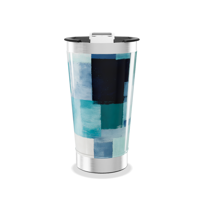 Copo Térmico - Estampa Geométrica Azul