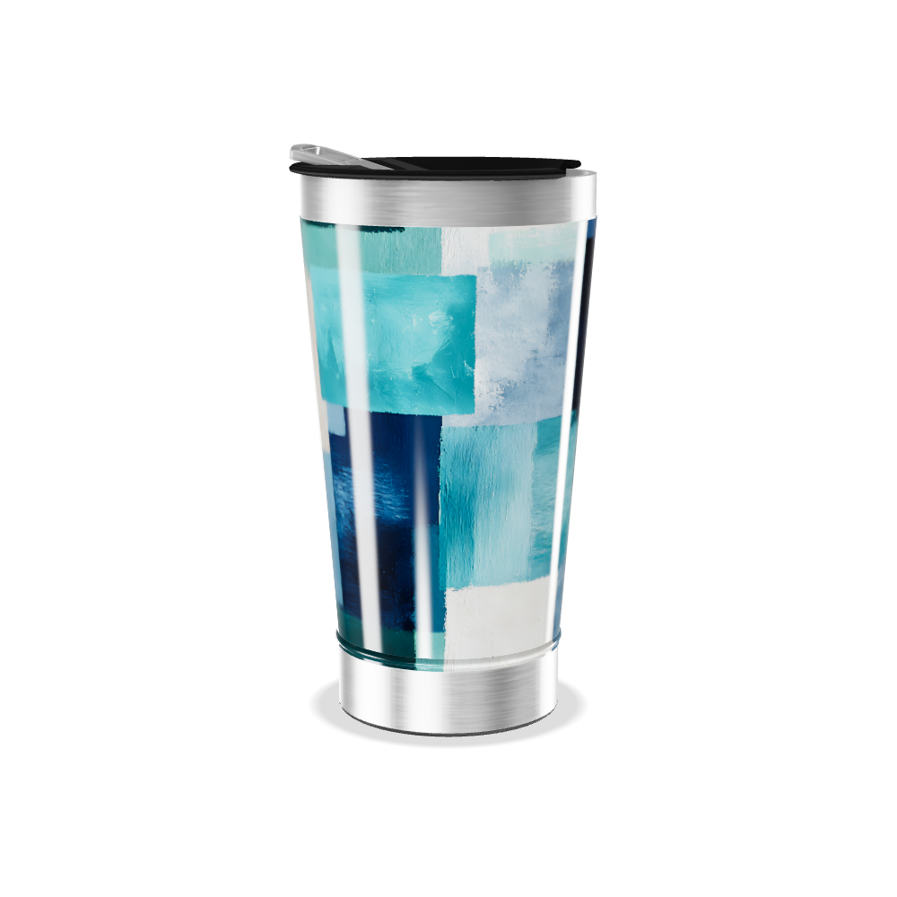 Copo Térmico - Estampa Geométrica Azul