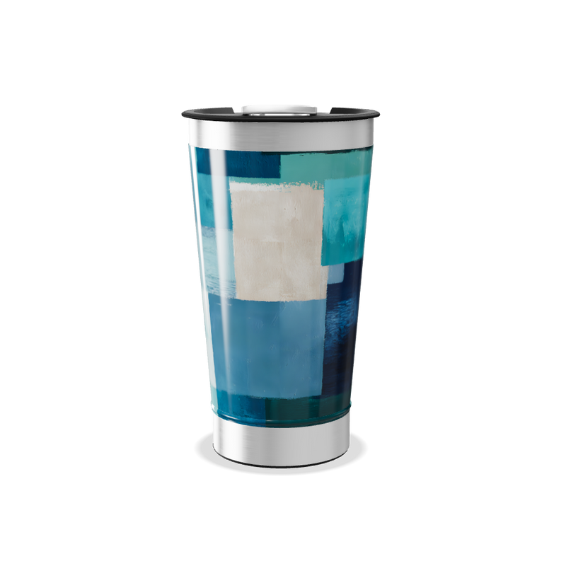 Copo Térmico - Estampa Geométrica Azul