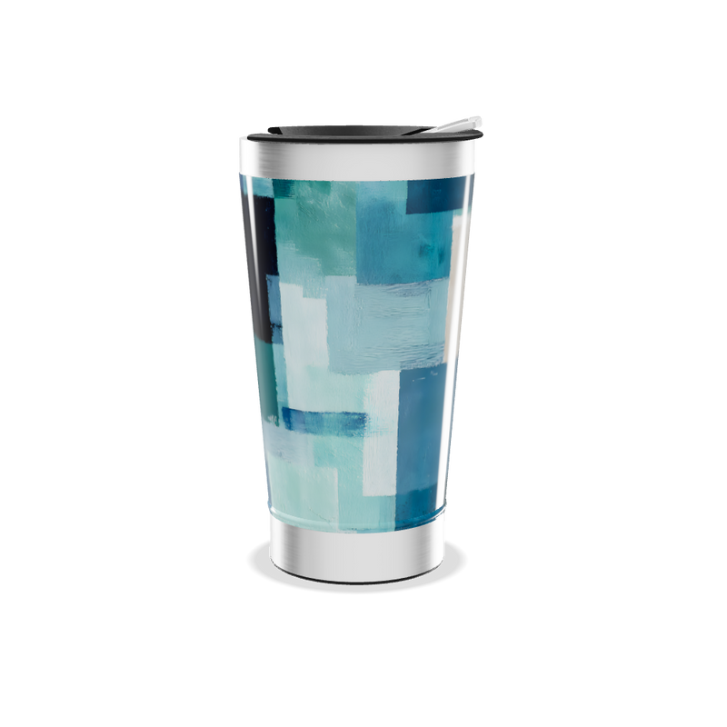 Copo Térmico - Estampa Geométrica Azul