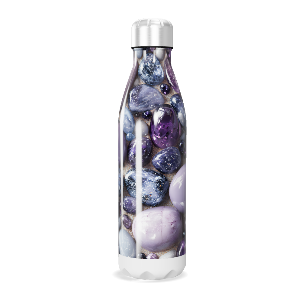 Garrafa Inox - Estampa Pedras Roxas
