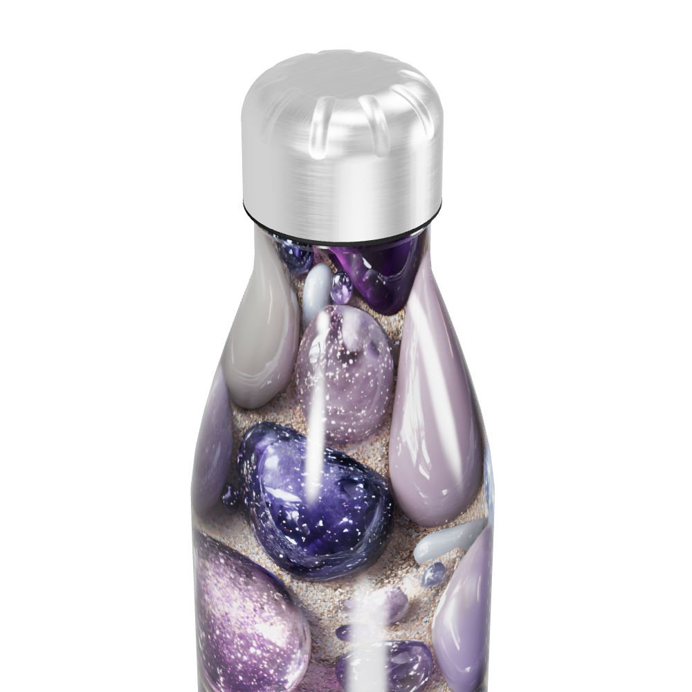 Garrafa Inox - Estampa Pedras Roxas