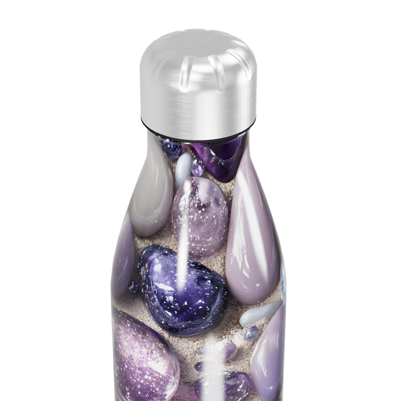 Garrafa Inox - Estampa Pedras Roxas