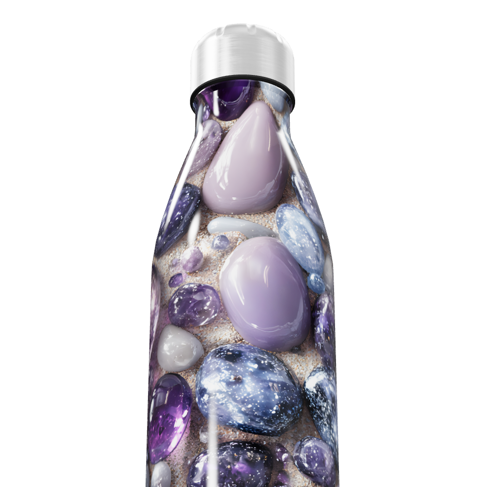 Garrafa Inox - Estampa Pedras Roxas