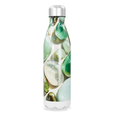 Garrafa Inox - Estampa Pedras Verdes