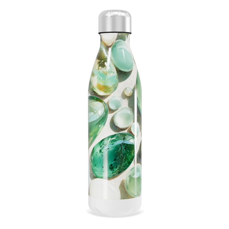 Garrafa Inox - Estampa Pedras Verdes