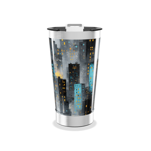 Copo Térmico - Cidade Noturna Aço Inox