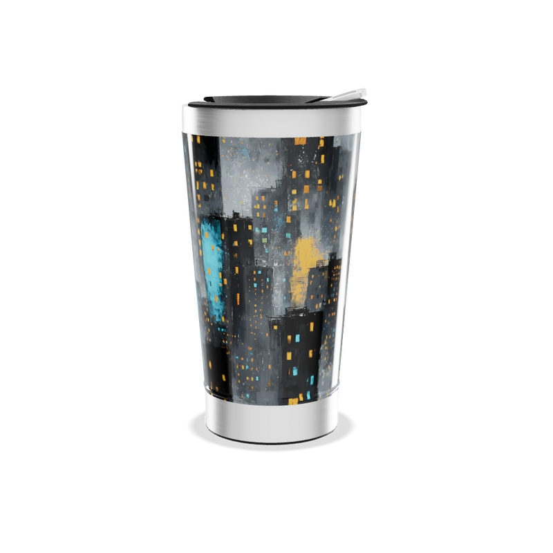Copo Térmico - Cidade Noturna Aço Inox