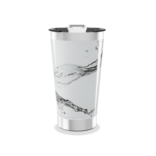 Copo Térmico - Branco com Design de Água