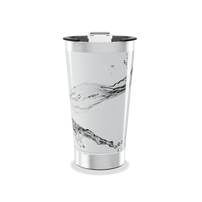 Copo Térmico - Branco com Design de Água
