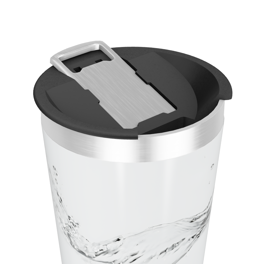 Copo Térmico - Branco com Design de Água