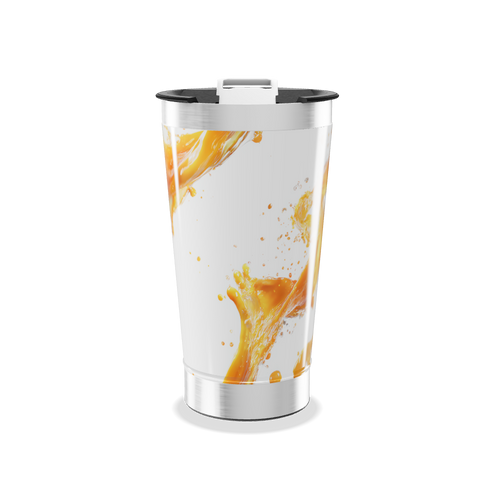 Copo Térmico - Branco com Estampa de Líquido