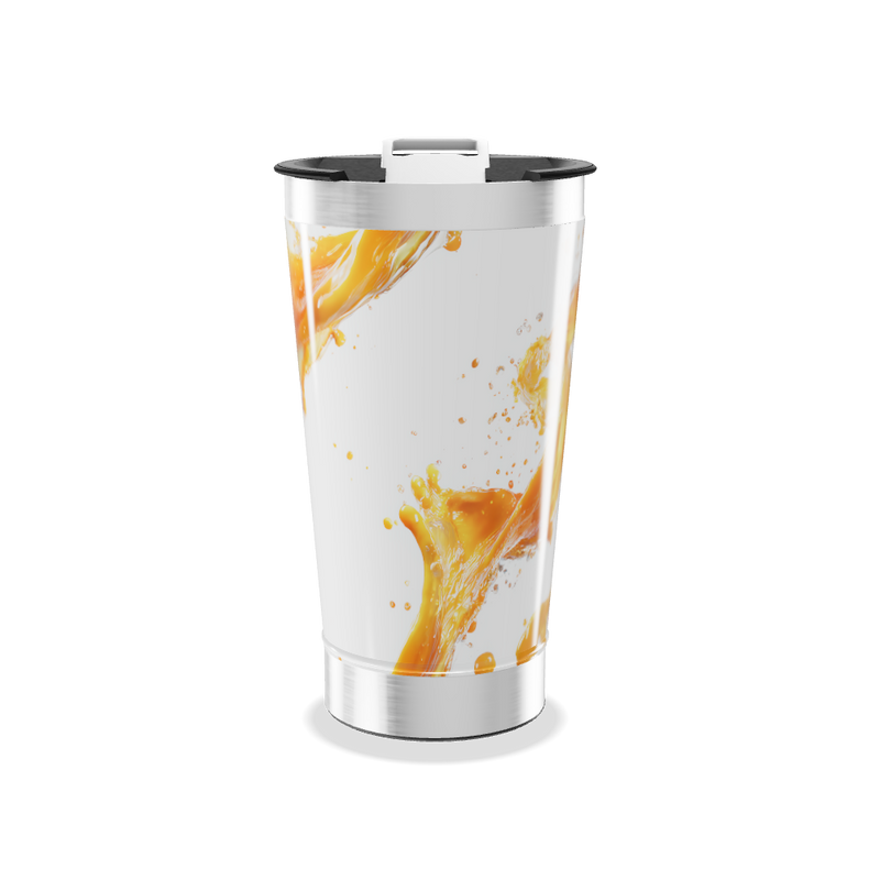 Copo Térmico - Branco com Estampa de Líquido