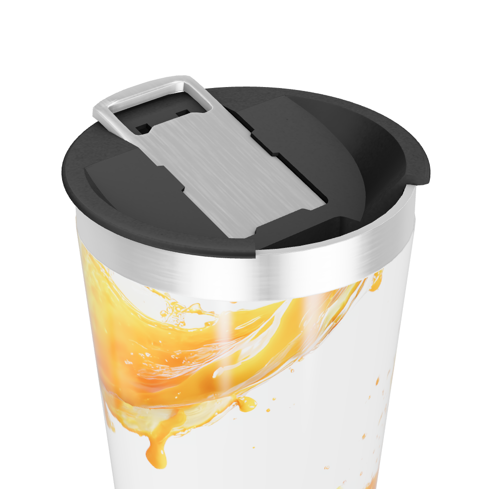 Copo Térmico - Branco com Estampa de Líquido