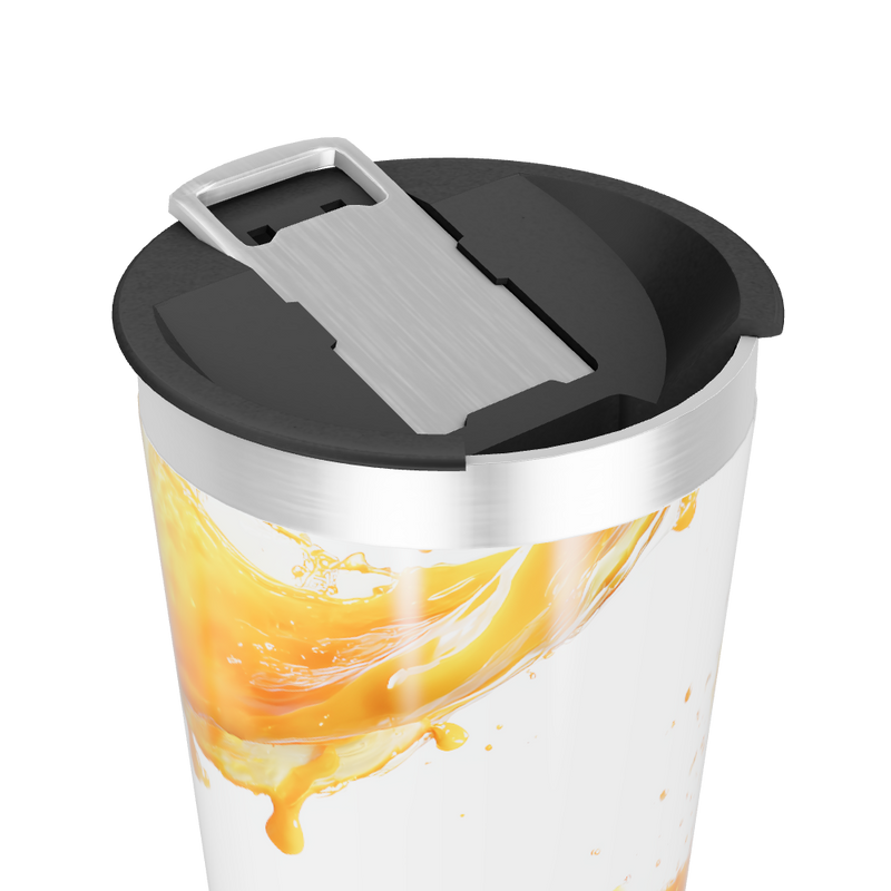 Copo Térmico - Branco com Estampa de Líquido