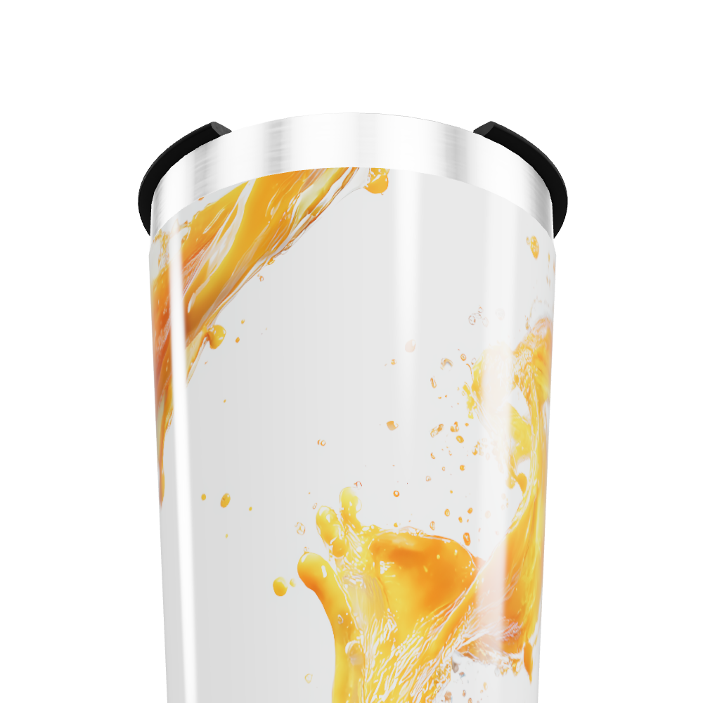 Copo Térmico - Branco com Estampa de Líquido