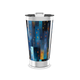 Copo Térmico - Aço Inox Azul Abstrato