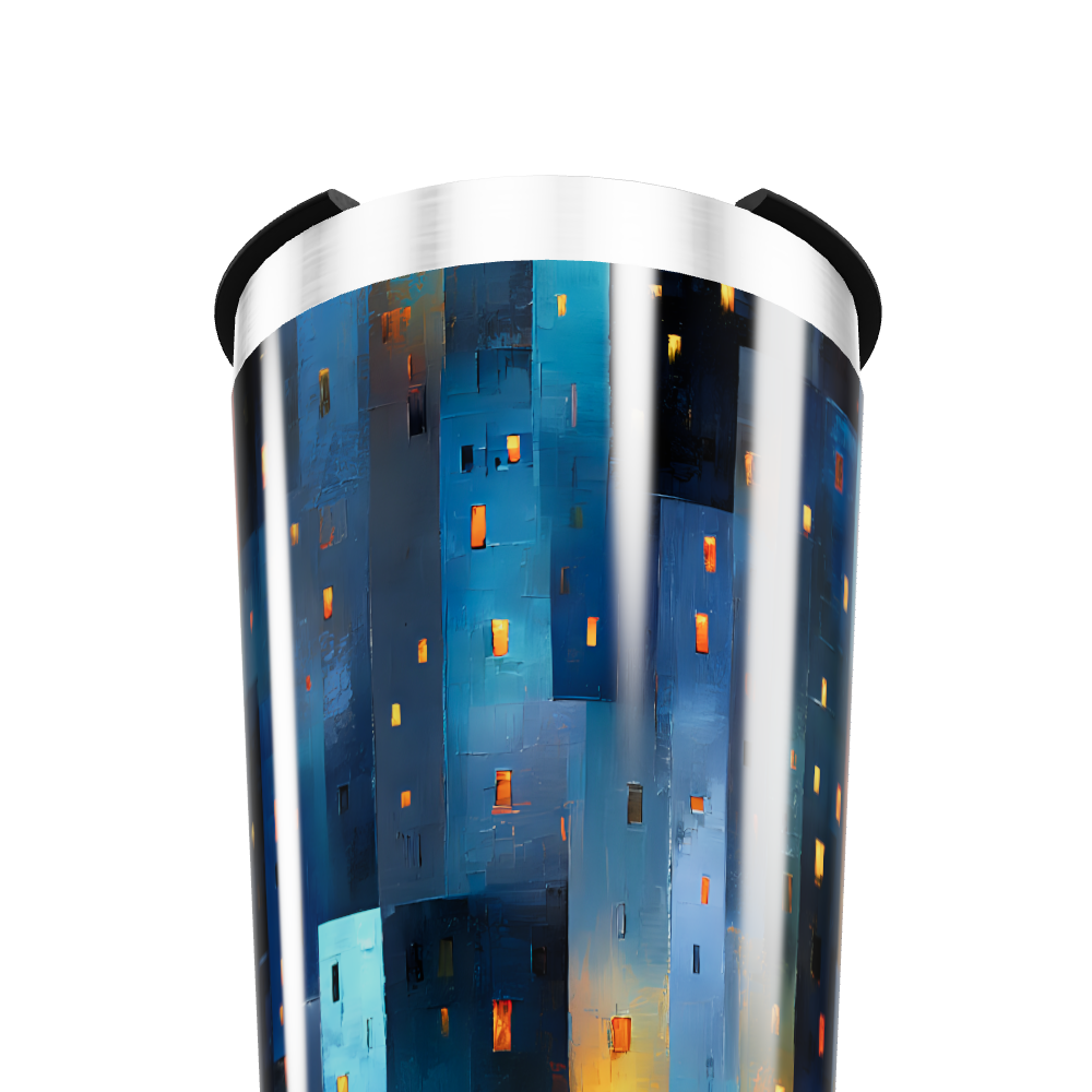 Copo Térmico - Aço Inox Azul Abstrato