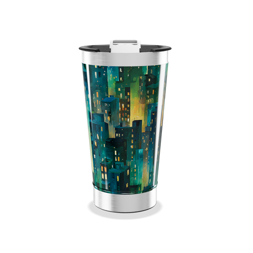 Copo Térmico - Cidade Noturna Azul