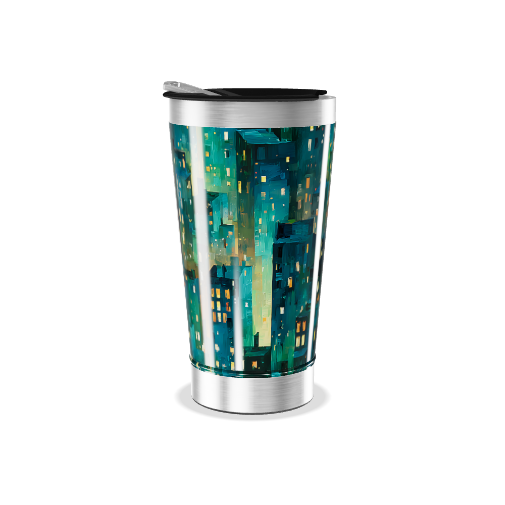 Copo Térmico - Cidade Noturna Azul